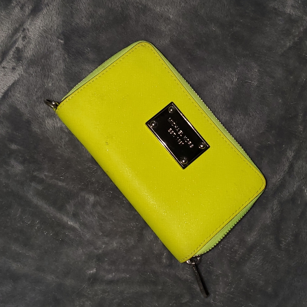 Michael kors florescent yellow wallet